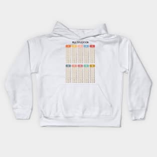 Math Multiplication Table in Muted Boho Rainbow Colors for Kids Kids Hoodie